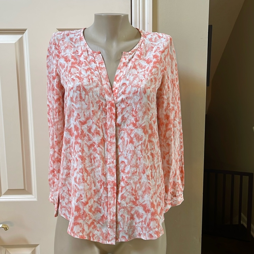 Joie print hidden button front Blouse, small